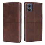 For Motorola Edge 5G 2024 Cow Texture Magnetic Leather Phone Case(Dark Brown)