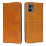 For Motorola Edge 5G 2024 Cow Texture Magnetic Leather Phone Case(Light Brown)