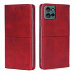 For Motorola Edge 50 5G Cow Texture Magnetic Leather Phone Case(Red)