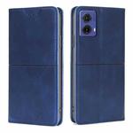 For Motorola Moto G85 5G Cow Texture Magnetic Leather Phone Case(Blue)