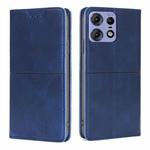 For Motorola Edge 50 Pro 5G Cow Texture Magnetic Leather Phone Case(Blue)