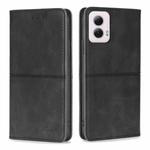 For Motorola Moto G Power 5G 2024 Cow Texture Magnetic Leather Phone Case(Black)