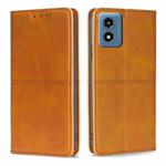 For Motorola Moto G 5G 2024 Cow Texture Magnetic Leather Phone Case(Light Brown)