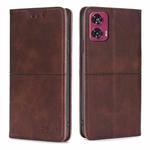 For Motorola Edge 50 Fusion 5G Cow Texture Magnetic Leather Phone Case(Dark Brown)