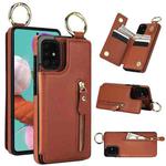 For Samsung Galaxy A51 4G Litchi Texture Zipper Double Buckle Card Bag Phone Case(Brown)