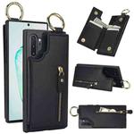 For Samsung Galaxy Note10+ Litchi Texture Zipper Double Buckle Card Bag Phone Case(Black)