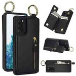 For Samsung Galaxy S20 FE Litchi Texture Zipper Double Buckle Card Bag Phone Case(Black)