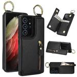 For Samsung Galaxy S21 Ultra 5G Litchi Texture Zipper Double Buckle Card Bag Phone Case(Black)
