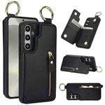 For Samsung Galaxy S24 5G Litchi Texture Zipper Double Buckle Card Bag Phone Case(Black)