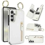 For Samsung Galaxy S24 5G Litchi Texture Zipper Double Buckle Card Bag Phone Case(White)