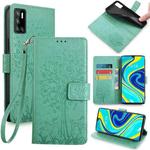 For CUBOT P40 Tree & Deer Embossed Leather Phone Case(Green)