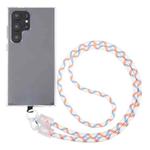 Transparent Buckle Anti-lost Strap Phone Crossbody Long Lanyard(Orange Blue White)