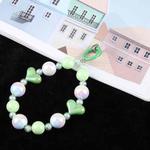 Laser Pearl Heart Bead Chain Anti-lost Short Lanyard(Green)