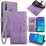 For Huawei P Smart+ 2019 / Enjoy 9S Tree & Deer Embossed Leather Phone Case(Purple)