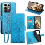 For Infinix Note 50 4G Tree & Deer Embossed Leather Phone Case(Blue)