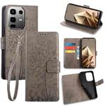 For Infinix Note 50 4G Tree & Deer Embossed Leather Phone Case(Grey)