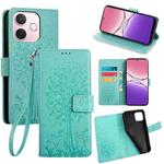 For OPPO A5 Pro 5G Global Tree & Deer Embossed Leather Phone Case(Green)