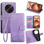 For OPPO Find X8 Ultra Tree & Deer Embossed Leather Phone Case(Purple)