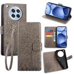 For OPPO Find X8s Tree & Deer Embossed Leather Phone Case(Grey)