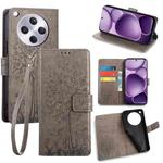 For OPPO Find X8s+ Tree & Deer Embossed Leather Phone Case(Grey)