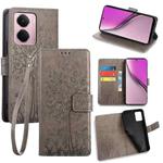 For Realme P3 Pro 5G Global Tree & Deer Embossed Leather Phone Case(Grey)
