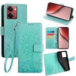 For Realme P3 Ultra 5G Global Tree & Deer Embossed Leather Phone Case(Green)