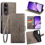 For vivo V50 Lite 5G Tree & Deer Embossed Leather Phone Case(Grey)