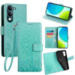 For vivo Y29s 5G / Y04 4G Tree & Deer Embossed Leather Phone Case(Green)