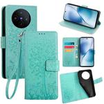 For vivo X200s Tree & Deer Embossed Leather Phone Case(Green)