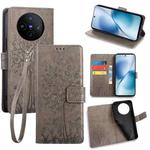 For vivo X200s Tree & Deer Embossed Leather Phone Case(Grey)