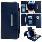 For iPhone 14 Pro Multifunctional 7-Card Wallet Leather Phone Case(Royal Blue)