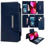 For iPhone 13 Multifunctional 7-Card Wallet Leather Phone Case(Royal Blue)