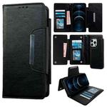 For iPhone 12 Pro Max Multifunctional 7-Card Wallet Leather Phone Case(Black)