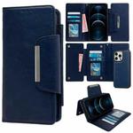 For iPhone 12 Pro Max Multifunctional 7-Card Wallet Leather Phone Case(Royal Blue)