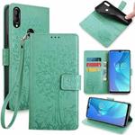For Oukitel C16 Pro / C16 Tree & Deer Embossed Leather Phone Case(Green)