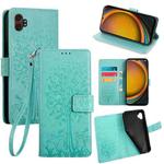 For Samsung Galaxy XCover 7 Pro 5G Tree & Deer Embossed Leather Phone Case(Green)