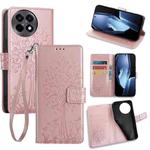 For OnePlus Ace 5 / 5 Pro Tree & Deer Embossed Leather Phone Case(Rose Gold)