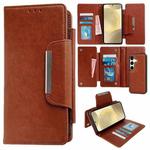 For Samsung Galaxy S24+ 5G Multifunctional 7-Card Wallet Leather Phone Case(Brown)