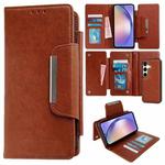 For Samsung Galaxy A54 5G Multifunctional 7-Card Wallet Leather Phone Case(Brown)