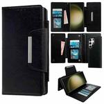 For Samsung Galaxy S23 Ultra 5G Multifunctional 7-Card Wallet Leather Phone Case(Black)
