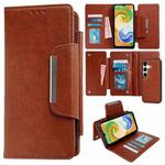 For Samsung Galaxy A13 5G / A04s Multifunctional 7-Card Wallet Leather Phone Case(Brown)
