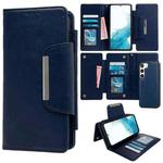 For Samsung Galaxy S22 5G Multifunctional 7-Card Wallet Leather Phone Case(Royal Blue)