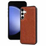 For Samsung Galaxy S23 FE 5G Cowhide Texture Back Cover Phone Case(Brown)