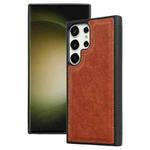 For Samsung Galaxy S23 Ultra 5G Cowhide Texture Back Cover Phone Case(Brown)