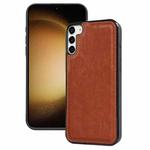 For Samsung Galaxy S23+ 5G Cowhide Texture Back Cover Phone Case(Brown)