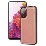 For Samsung Galaxy S20 FE Cowhide Texture Back Cover Phone Case(Rose Gold)