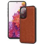 For Samsung Galaxy S20 FE Cowhide Texture Back Cover Phone Case(Brown)