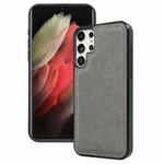 For Samsung Galaxy S21 Ultra 5G Cowhide Texture Back Cover Phone Case(Grey)