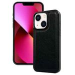 For iPhone 13 Cowhide Texture Back Cover Phone Case(Black)