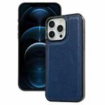 For iPhone 12 Pro Max Cowhide Texture Back Cover Phone Case(Royal Blue)